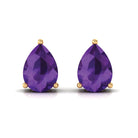 1.5 CT Pear Cut Amethyst Solitaire Earrings Amethyst - ( AAA ) - Quality - Rosec Jewels