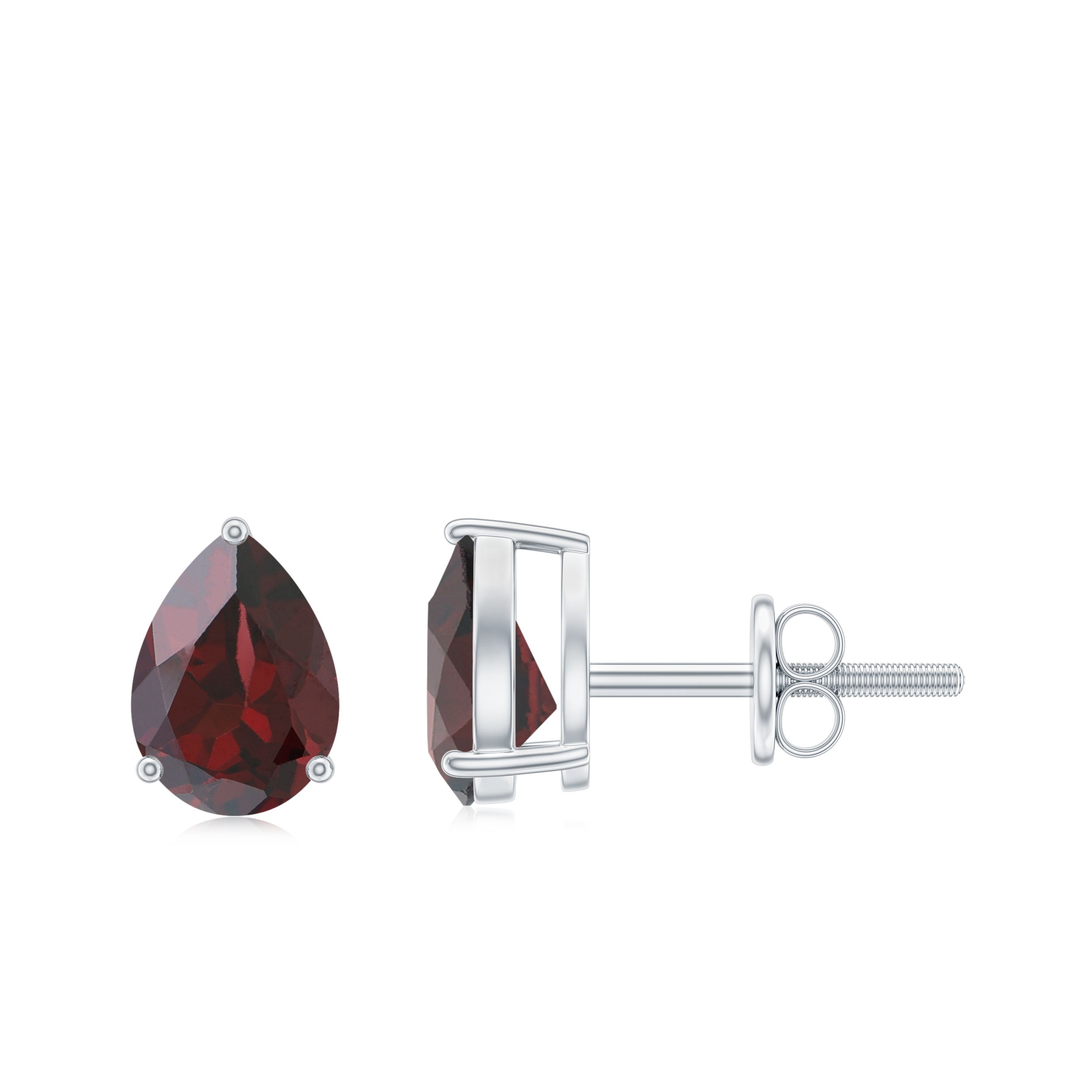 1.5 CT Pear Cut Garnet Solitaire Earrings Garnet - ( AAA ) - Quality - Rosec Jewels