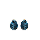 2 CT Pear Cut London Blue Topaz Solitaire Earrings London Blue Topaz - ( AAA ) - Quality - Rosec Jewels