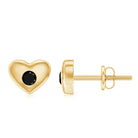 2.50 X 2.50 MM Gypsy Set Black Diamond Gold Heart Stud Earrings Black Diamond - ( AAA ) - Quality - Rosec Jewels