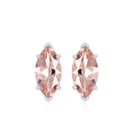 4X8 MM Marquise Cut Morganite Solitaire Stud Earrings Morganite - ( AAA ) - Quality - Rosec Jewels