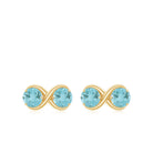 1 CT Simple Sky Blue Topaz Two Stone Infinity Stud Earrings Sky Blue Topaz - ( AAA ) - Quality - Rosec Jewels