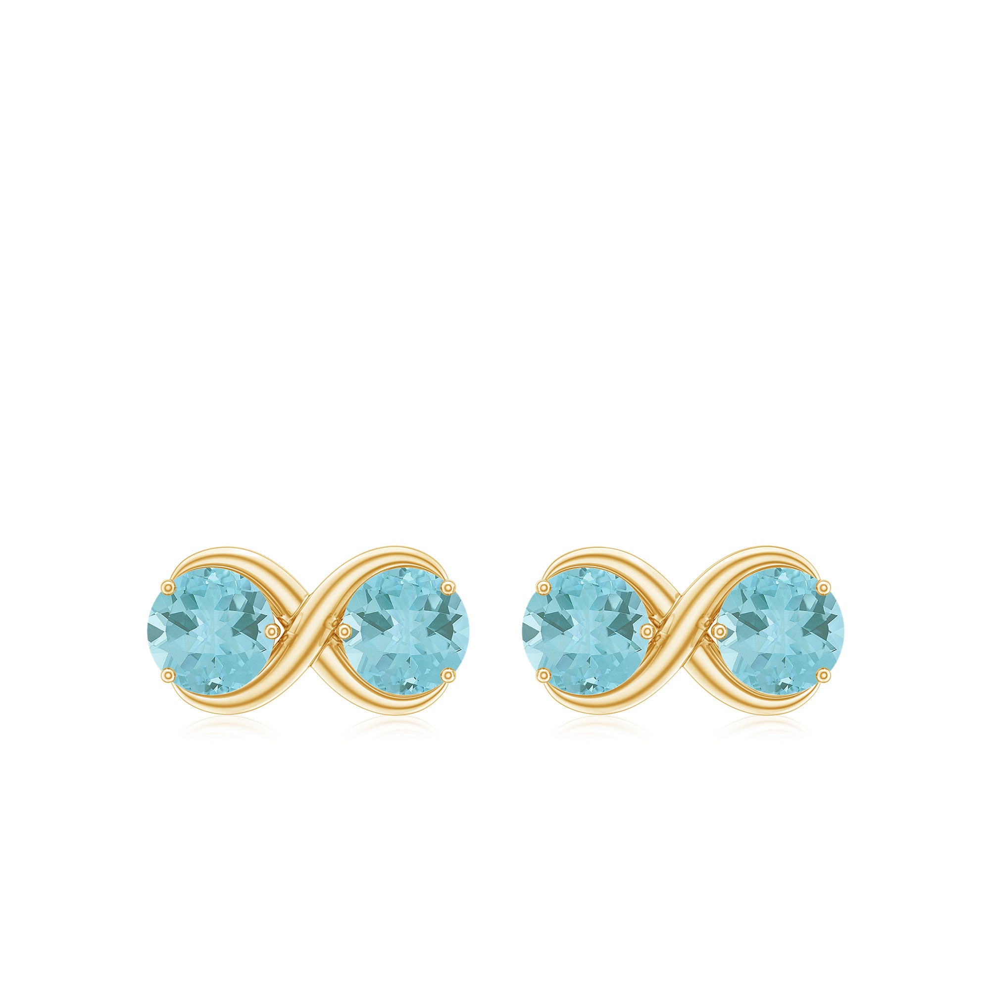 1 CT Simple Sky Blue Topaz Two Stone Infinity Stud Earrings Sky Blue Topaz - ( AAA ) - Quality - Rosec Jewels