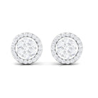 1/2 CT Zircon Cluster Halo Stud Earrings in Gold Zircon - ( AAAA ) - Quality - Rosec Jewels