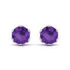 1.50 CT Martini Set Amethyst Solitaire Stud Earrings For Women Amethyst - ( AAA ) - Quality - Rosec Jewels