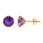 1.50 CT Martini Set Amethyst Solitaire Stud Earrings For Women Amethyst - ( AAA ) - Quality - Rosec Jewels