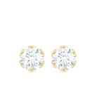 Moissanite Solitaire Stud Earrings in Lotus Basket Setting Moissanite - ( D-VS1 ) - Color and Clarity - Rosec Jewels