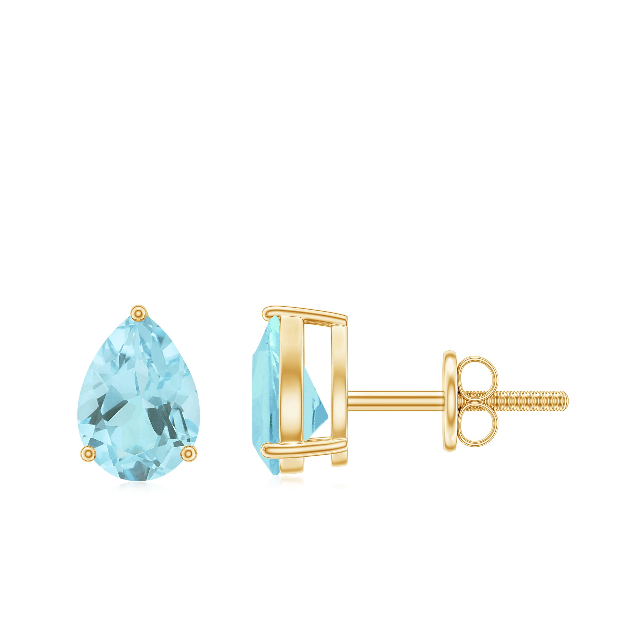 1.25 CT Pear Cut Sky Blue Topaz Solitaire Stud Earrings Sky Blue Topaz - ( AAA ) - Quality - Rosec Jewels