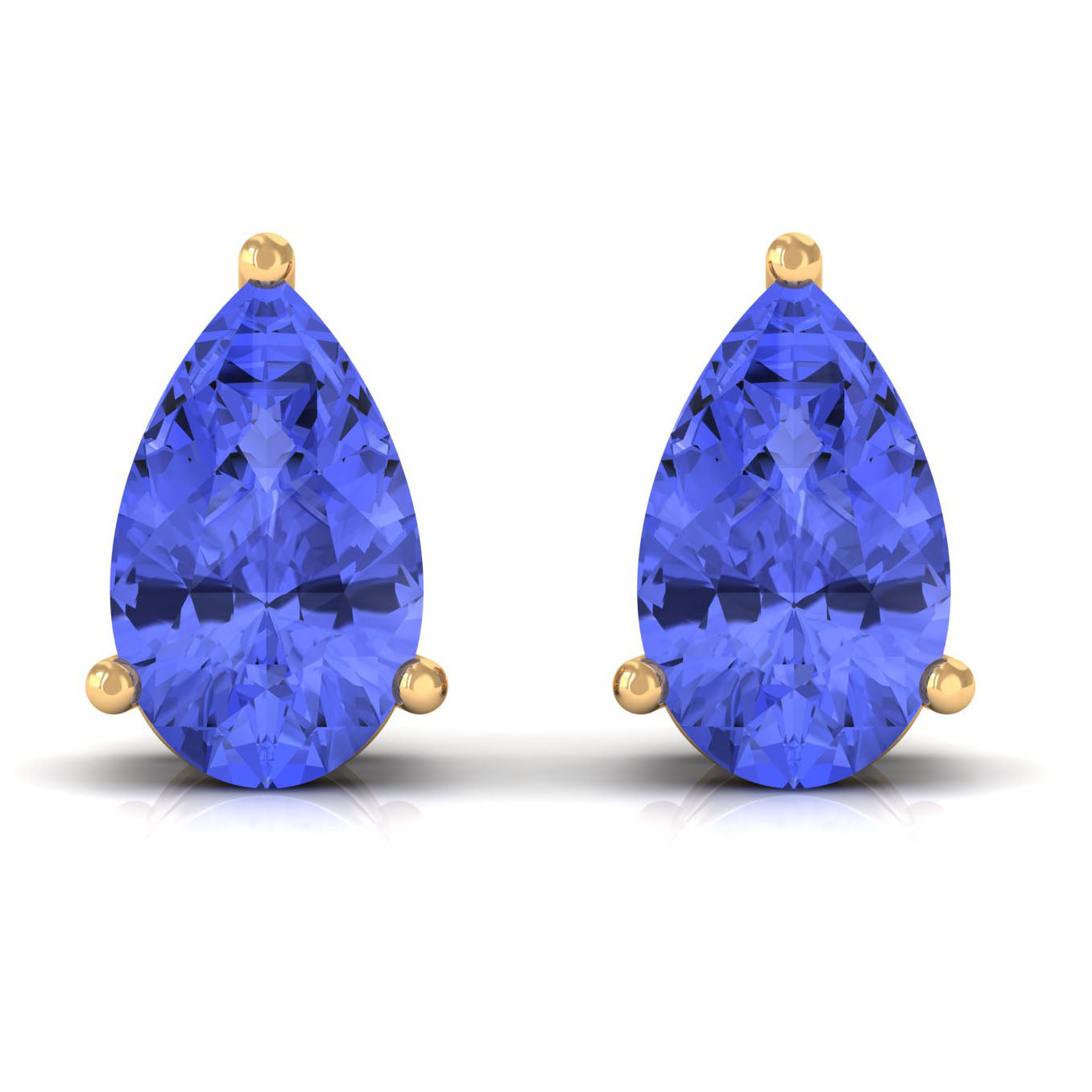 1.75 CT Pear Cut Tanzanite Solitaire Stud Earrings Tanzanite - ( AAA ) - Quality - Rosec Jewels