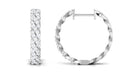 1/2 CT Round Diamond Classic Hoop Earrings in Gold Diamond - ( HI-SI ) - Color and Clarity - Rosec Jewels