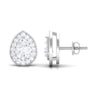 2.25 CT Pear Shaped Moissanite Classic Halo Stud Earrings Moissanite - ( D-VS1 ) - Color and Clarity - Rosec Jewels