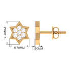 1/4 CT Round Cut Genuine Diamond Gold Star Stud Earrings Diamond - ( HI-SI ) - Color and Clarity - Rosec Jewels