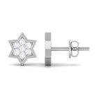 1/4 CT Round Cut Genuine Diamond Gold Star Stud Earrings Diamond - ( HI-SI ) - Color and Clarity - Rosec Jewels