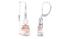 Certified Natural Morganite Drop Leave Back Earrings Morganite - ( AAA ) - Quality - Rosec Jewels