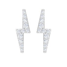 Natural Diamond Thunderbolt Stud Earrings in Gold Diamond - ( HI-SI ) - Color and Clarity - Rosec Jewels