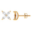 Marquise Shape Moissanite Flower Stud Earrings Moissanite - ( D-VS1 ) - Color and Clarity - Rosec Jewels