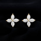 Marquise Shape Moissanite Flower Stud Earrings Moissanite - ( D-VS1 ) - Color and Clarity - Rosec Jewels