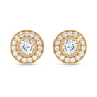 1/4 CT Round Moissanite Halo Bridal Stud Earrings Moissanite - ( D-VS1 ) - Color and Clarity - Rosec Jewels