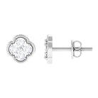 1/2 CT Natural Diamond Floral Stud Earrings in Gold Diamond - ( HI-SI ) - Color and Clarity - Rosec Jewels