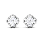 1/2 CT Natural Diamond Floral Stud Earrings in Gold Diamond - ( HI-SI ) - Color and Clarity - Rosec Jewels