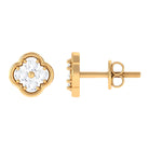 1/2 CT Natural Diamond Floral Stud Earrings in Gold Diamond - ( HI-SI ) - Color and Clarity - Rosec Jewels