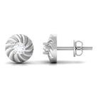 1/4 CT Real Diamond Swirl Gold Stud Earrings Diamond - ( HI-SI ) - Color and Clarity - Rosec Jewels