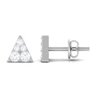 1/4 CT Natural Diamond Triangle Stud Earrings in Gold Diamond - ( HI-SI ) - Color and Clarity - Rosec Jewels