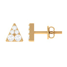 1/4 CT Natural Diamond Triangle Stud Earrings in Gold Diamond - ( HI-SI ) - Color and Clarity - Rosec Jewels