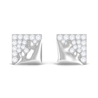 1/4 CT Real Diamond Square Stud Earrings in Gold Diamond - ( HI-SI ) - Color and Clarity - Rosec Jewels