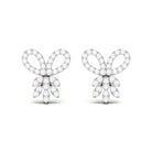 1/4 CT Pave Diamond Gold Bow Stud Earrings Diamond - ( HI-SI ) - Color and Clarity - Rosec Jewels