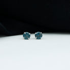 1.25 CT Round Cut London Blue Topaz Solitaire Stud Earrings London Blue Topaz - ( AAA ) - Quality - Rosec Jewels