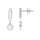 1/2 CT Classic Moissanite Bar Drop Earrings Moissanite - ( D-VS1 ) - Color and Clarity - Rosec Jewels