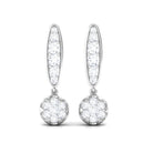 1/2 CT Classic Moissanite Bar Drop Earrings Moissanite - ( D-VS1 ) - Color and Clarity - Rosec Jewels