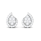 0.75 CT Real Diamond Designer Teardrop Stud Earrings Diamond - ( HI-SI ) - Color and Clarity - Rosec Jewels