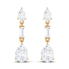 2.25 CT Certified Moissanite Minimal Dangle Earrings Moissanite - ( D-VS1 ) - Color and Clarity - Rosec Jewels