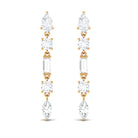 1.50 CT Moissanite Minimal Dangle Earrings Moissanite - ( D-VS1 ) - Color and Clarity - Rosec Jewels