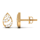 1/4 CT Minimal Zircon Teardrop Stud Earrings in Gold Zircon - ( AAAA ) - Quality - Rosec Jewels