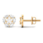 1/2 CT Zircon Cluster Stud Earrings in Pave Setting Zircon - ( AAAA ) - Quality - Rosec Jewels