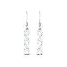 1.75 CT Round Zircon Three Stone Dangle Drop Earrings Zircon - ( AAAA ) - Quality - Rosec Jewels