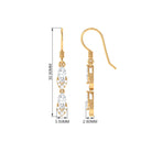 1.25 CT Moissanite Minimal Dangle Earrings in Gold Moissanite - ( D-VS1 ) - Color and Clarity - Rosec Jewels