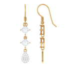 2 CT Princess and Round Cut Zircon Drop Dangle Earrings Zircon - ( AAAA ) - Quality - Rosec Jewels