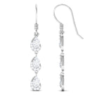 2 CT Pear and Round Cut Zircon Dangle Earrings Zircon - ( AAAA ) - Quality - Rosec Jewels