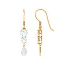 1.75 CT Moissanite Minimal Dangle Earrings in Gold Moissanite - ( D-VS1 ) - Color and Clarity - Rosec Jewels