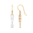 1.75 CT Moissanite Minimal Dangle Earrings in Gold Moissanite - ( D-VS1 ) - Color and Clarity - Rosec Jewels