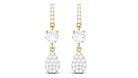 1 CT Round Cut Moissanite Classic Dangle Drop Earrings Moissanite - ( D-VS1 ) - Color and Clarity - Rosec Jewels