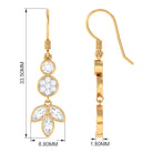 2 CT Marquise and Round Cut Zircon Leaf Dangle Earrings Zircon - ( AAAA ) - Quality - Rosec Jewels