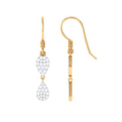 1/2 CT Certified Moissanite Gold Dangle Earrings Moissanite - ( D-VS1 ) - Color and Clarity - Rosec Jewels