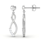 Minimal Moissanite Infinity Dangle Stud Earrings Moissanite - ( D-VS1 ) - Color and Clarity - Rosec Jewels