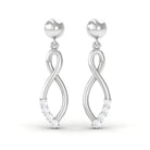 Minimal Moissanite Infinity Dangle Stud Earrings Moissanite - ( D-VS1 ) - Color and Clarity - Rosec Jewels