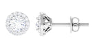 Round Lab Grown Diamond Halo Stud Earrings Lab Grown Diamond - ( EF-VS ) - Color and Clarity - Rosec Jewels